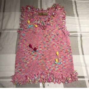 John Galliano Pink Sweater Sleeveless Top
